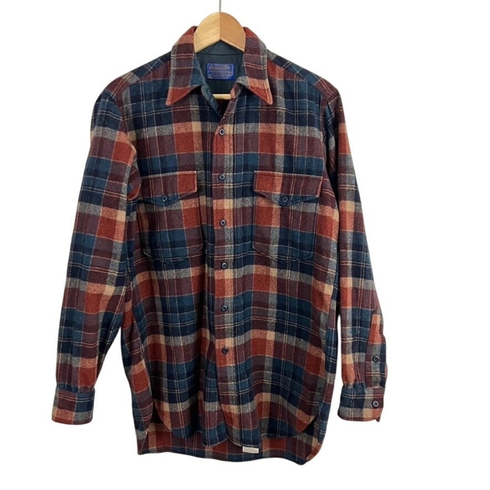 Pendleton Wool Plaid Button Front Shirt Men Size 15.5